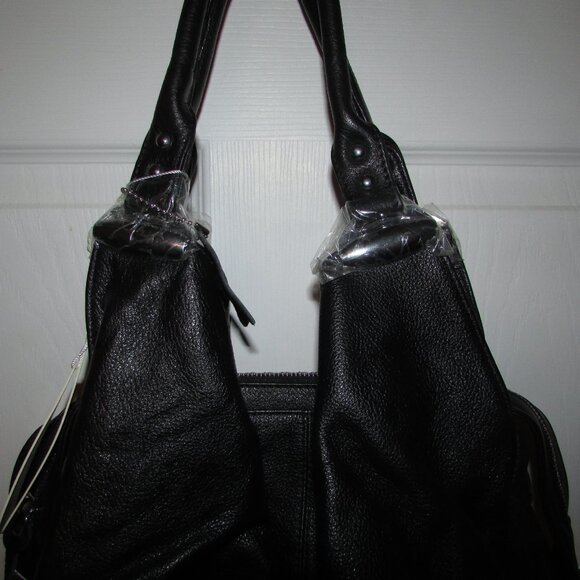 Leather Black Unique Hobo Handbag - NEW - Picture 11 of 13